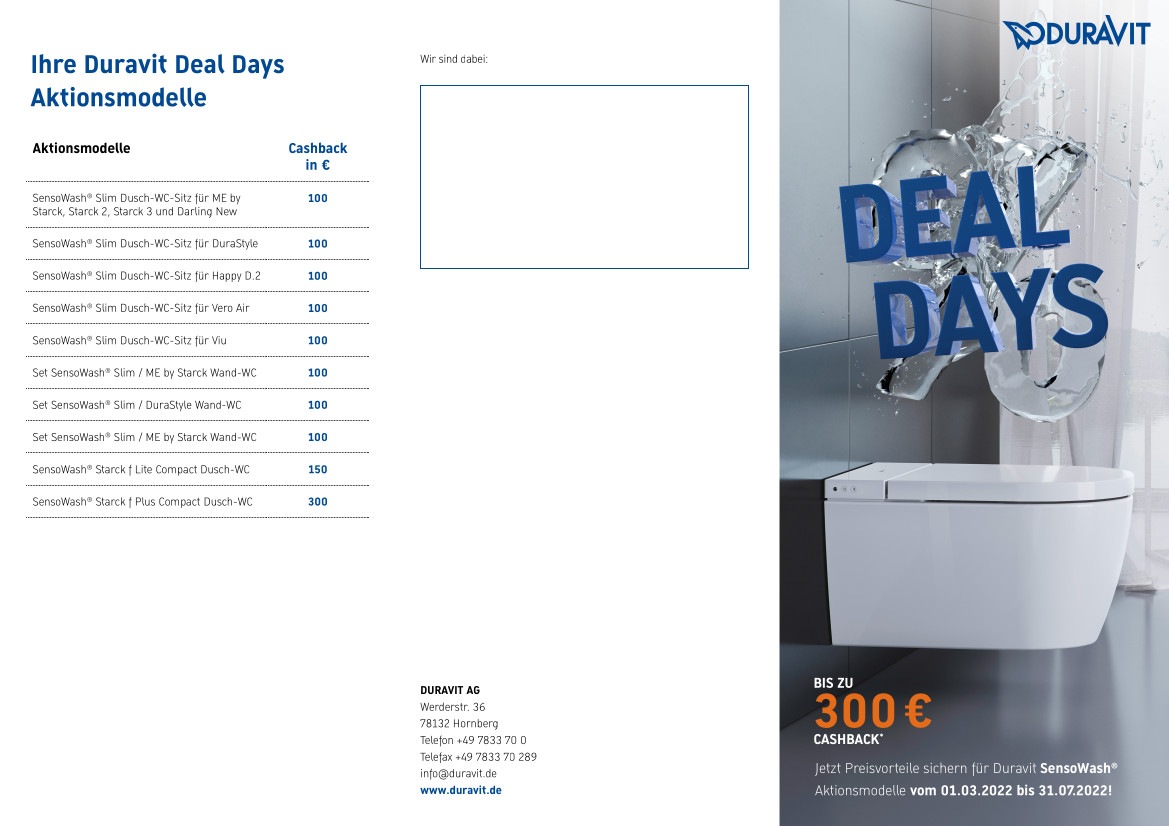 Duravit Deal Days Flyer Seite 1